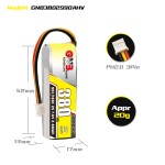 GAONENG GNB 2S 7.6V HV 380mah 90C 180C PH2.0 3PIN Connector RC LiPo Battery 1/28 1/24 RC Car Toy Parts LiHV High Voltage